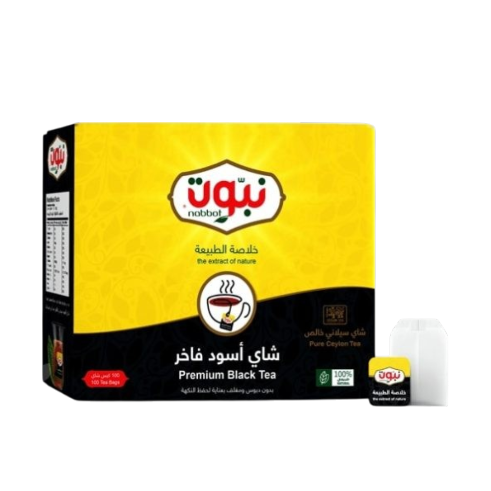 شاي نبّوت أسود فاخر – 100 كيس شاي