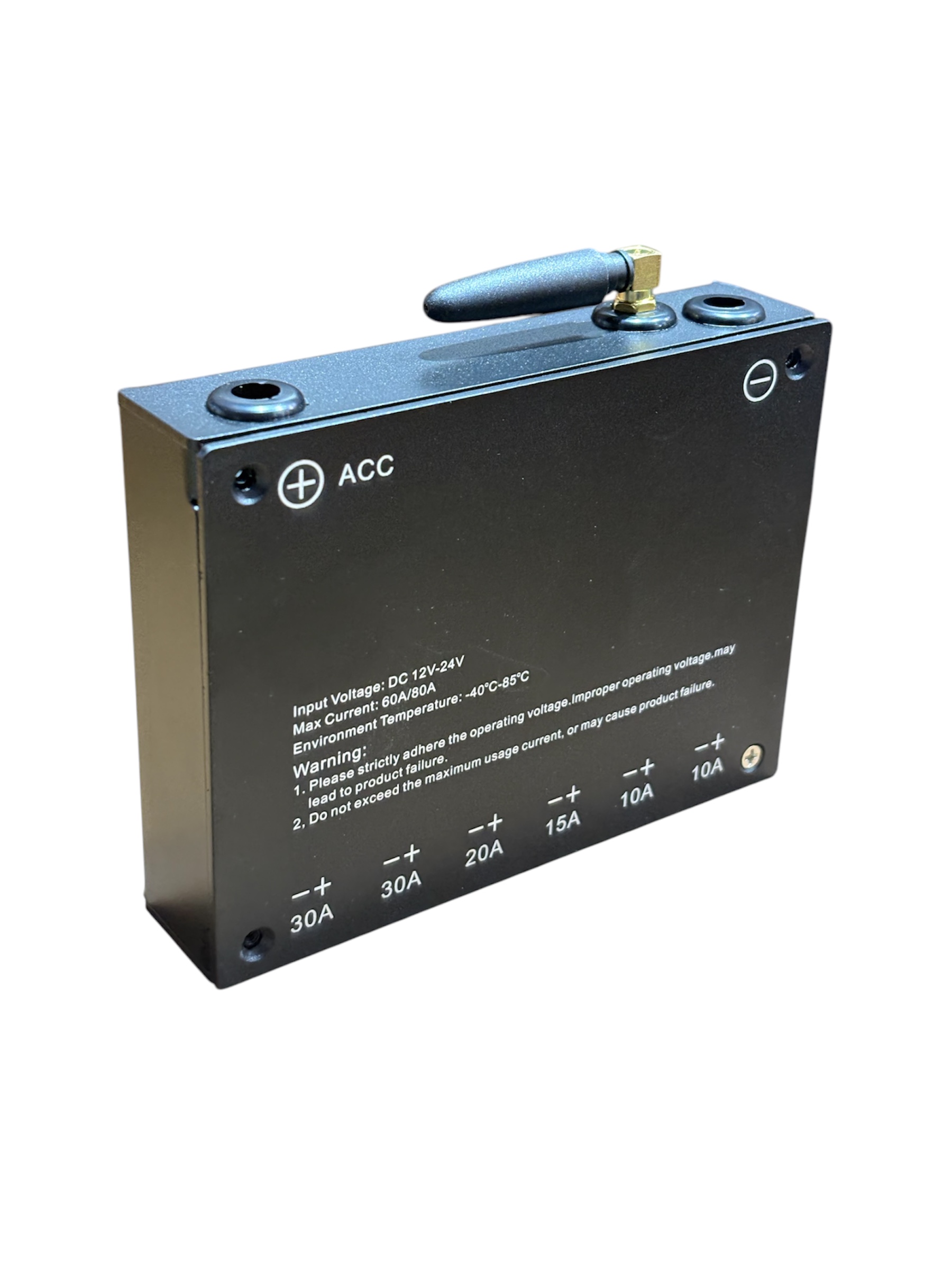 صندوق تحكم كهربائي يعمل بجهد 12-24 فولت، مع مؤشرات ضوء LED (أخضر/أحمر)، منفذ شحن TYPE-C، ودرجة حرارة تشغيل من -40°C إلى 85°C. سهل التوصيل والتركيب مع طريقة ترميز بسيطة لسهولة الاستخدام.