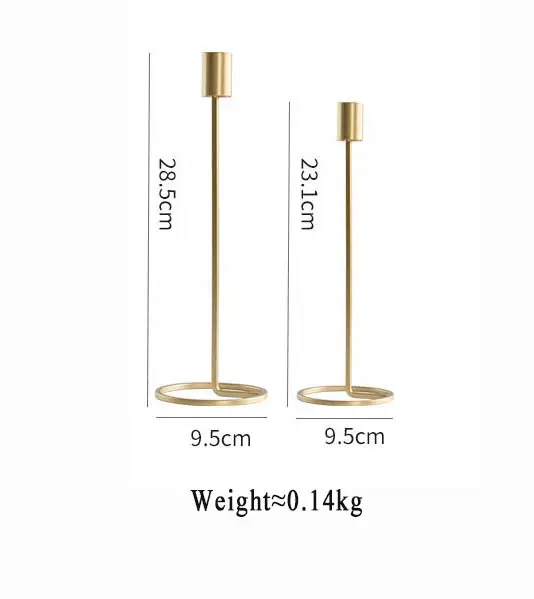 Gold Taper Candle Holders Set of 2