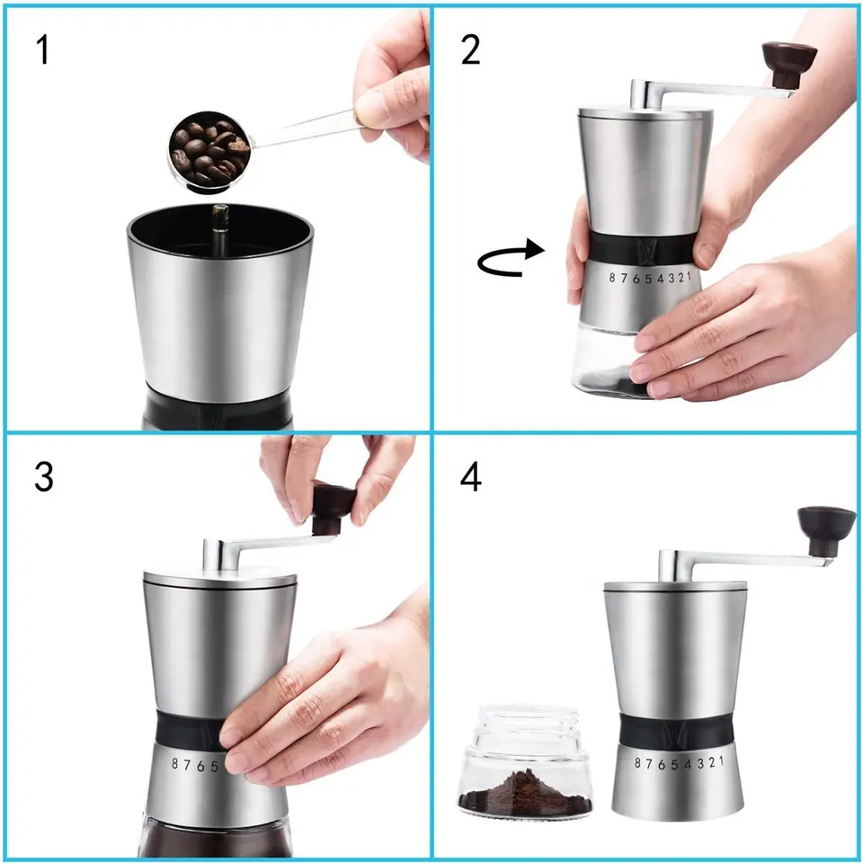 Manual coffee grinder for daily use