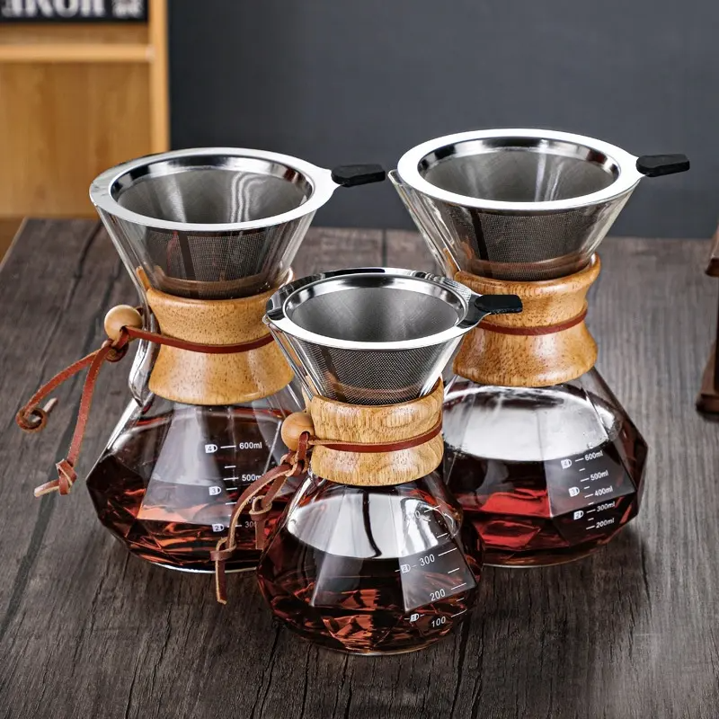 Heat-resistant Chemex glass drip pot, 400ml capacity