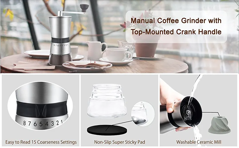 Elegant manual coffee bean grinder