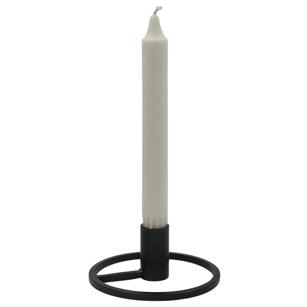 Elegant black metal candle holder