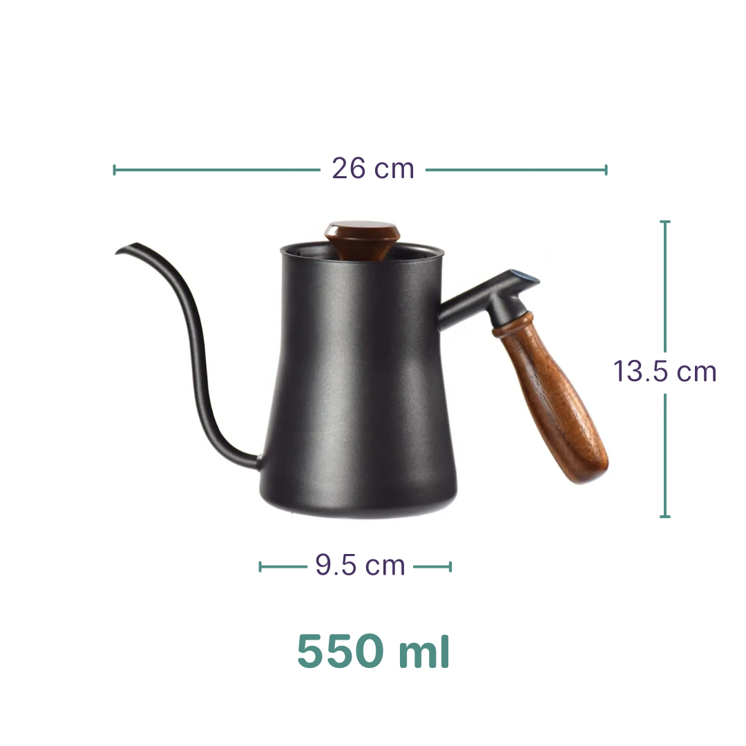 Pour-Over Kettle with Wooden Handle for Specialty V60 Coffee