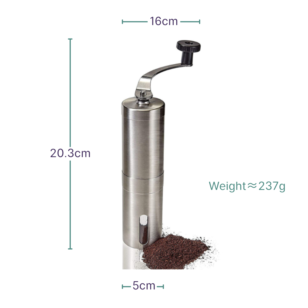 Adjustable Manual Coffee Grinder – Stainless Steel & Ceramic Burrs