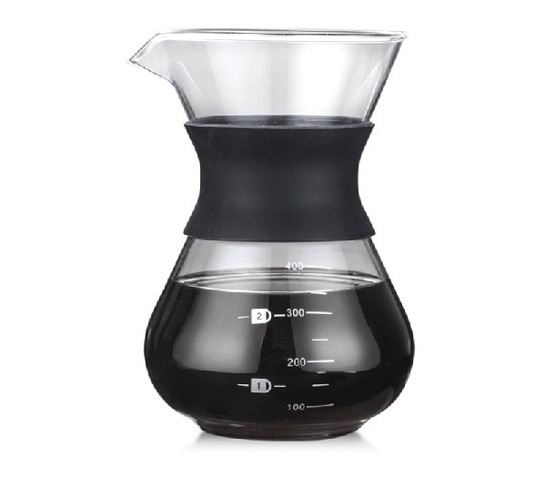 400ml glass drip pot with steel filter