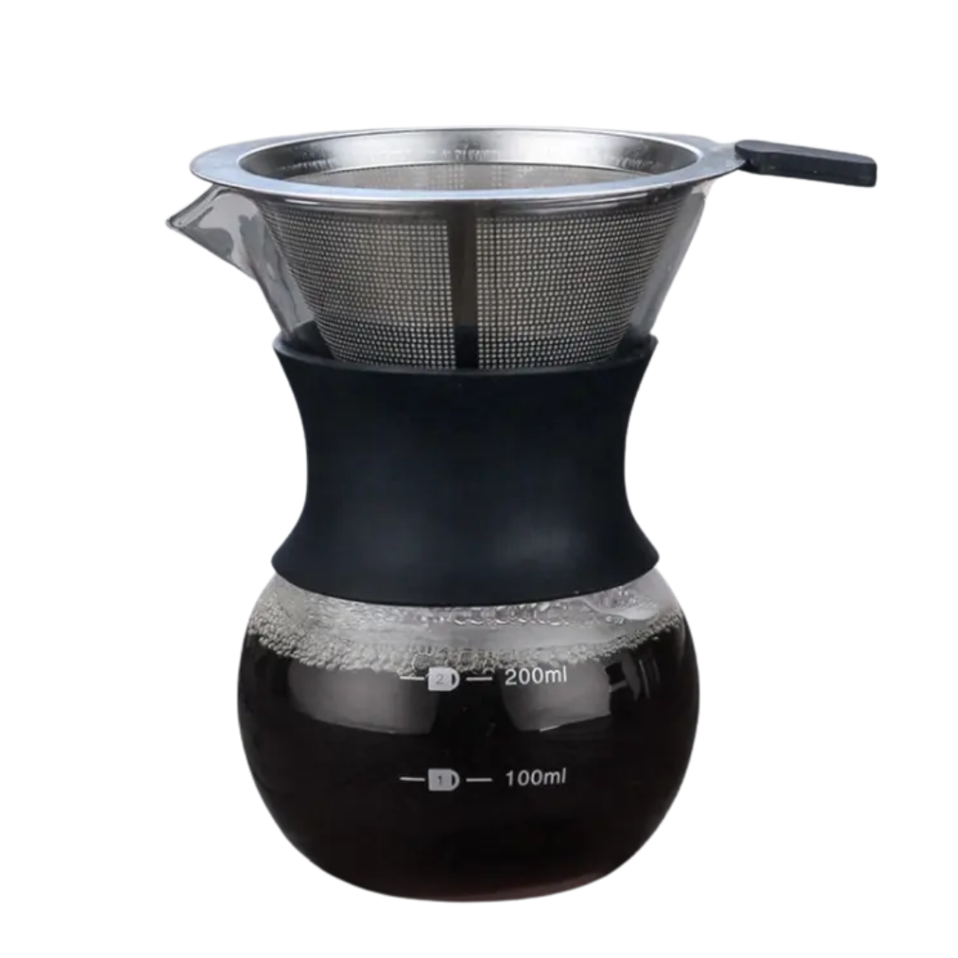 200ml Glass Drip Pot with Stainless Steel Filter for unique coffee brewing