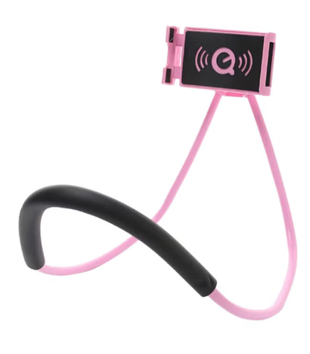 Neck-mounted cellphone holder for gaming and movies