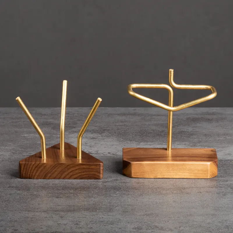 More than just a holder: This copper and wood filter paper shelf doubles as a beautiful decorative piece
