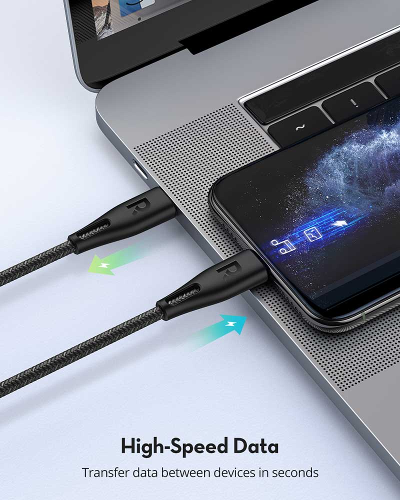 كيبل للآيفون من RAVPOWER راف باور USB-C إلى Lightning