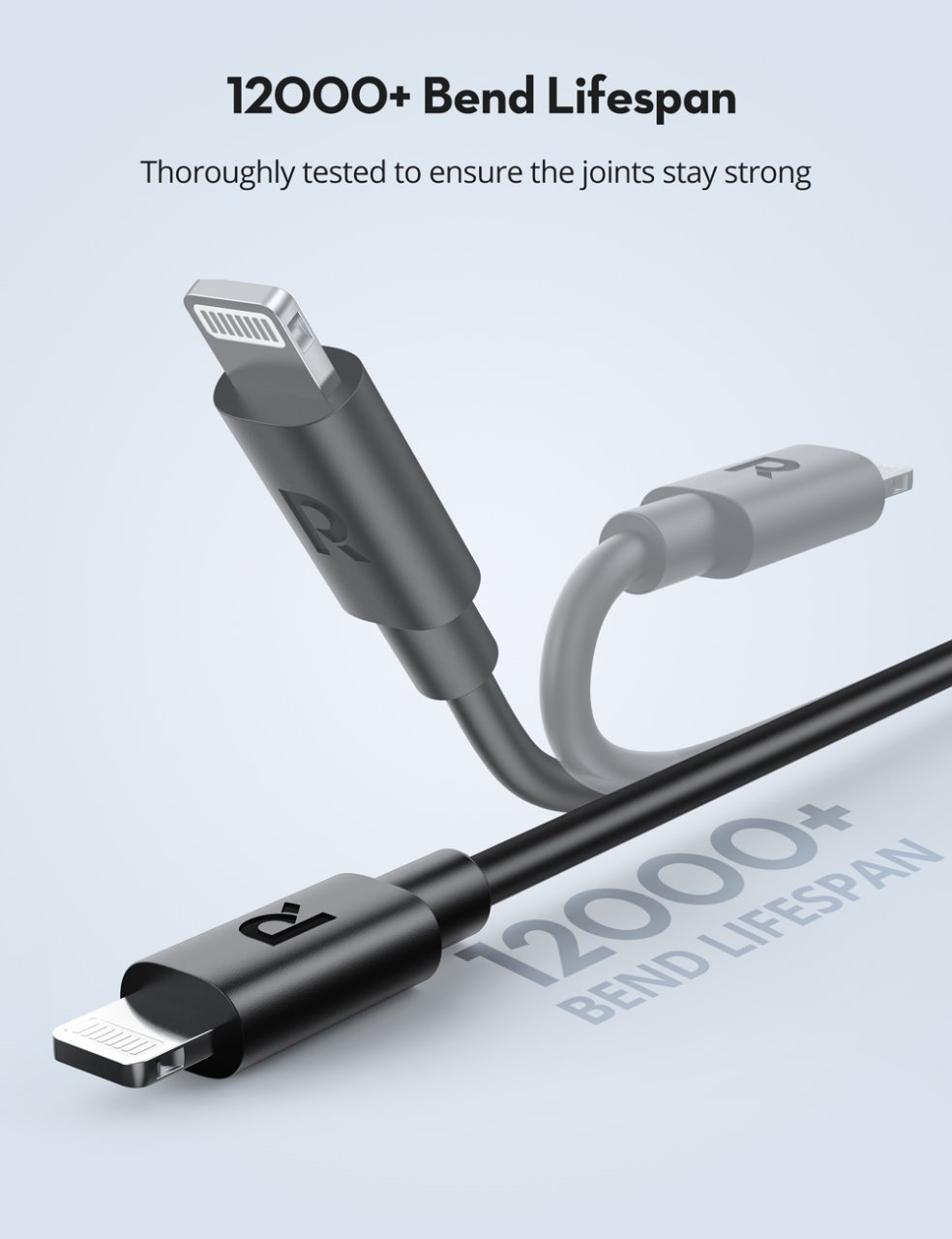 كيبل للآيفون من RAVPOWER راف باور USB-C إلى Lightning بطول 1 متر- اللو
