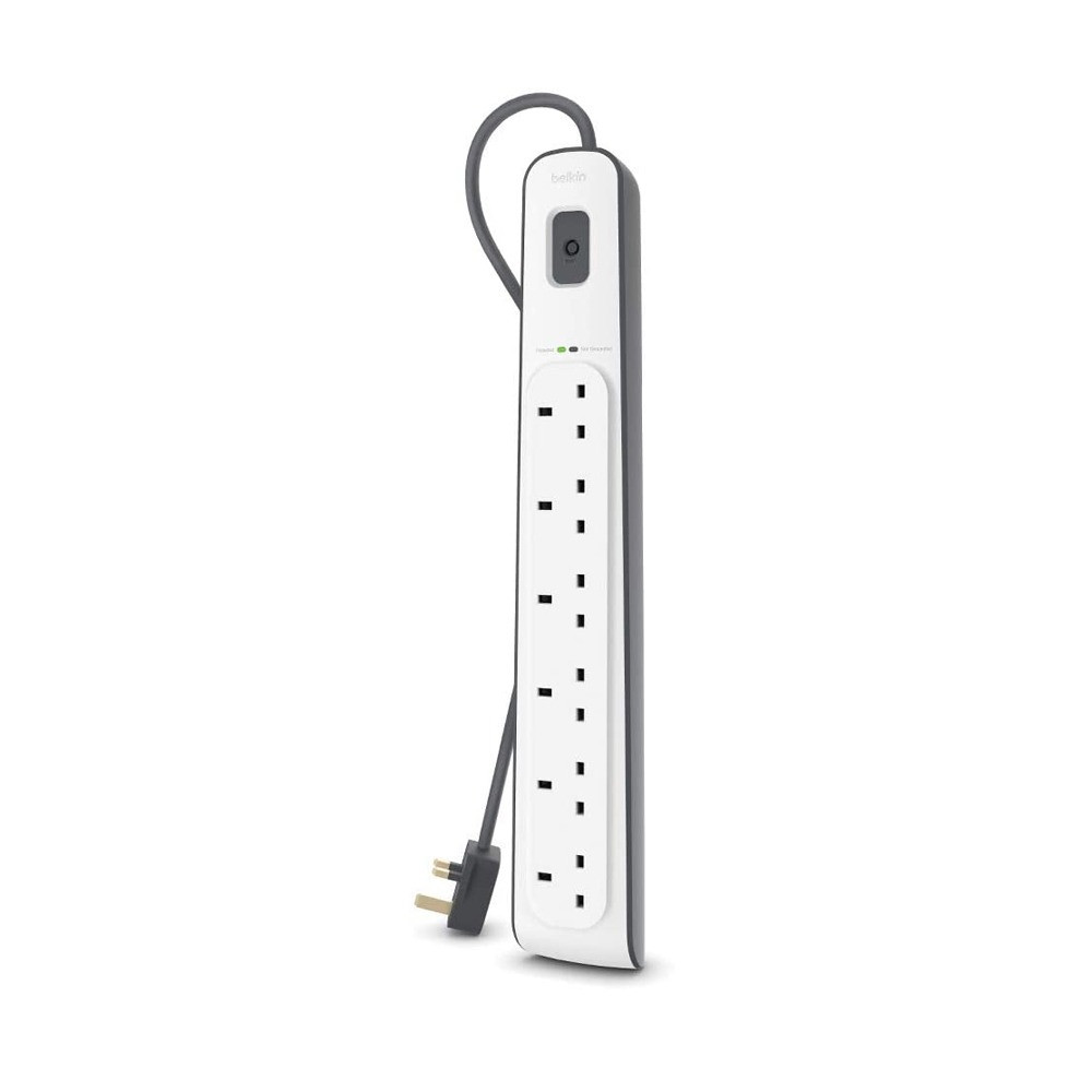 توصيلة كهربائية من بيلكن belkin  الطول 2 متر مع 6 منافذ.