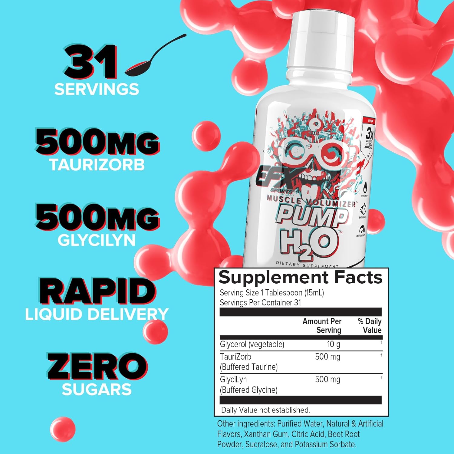  إي إف إكس سبورتس‏ - بمب H2O مكمل ضخ الدم وتضخيم العضلات  (473 مل) EFX Sports Pump H2O Muscle Volumizer 