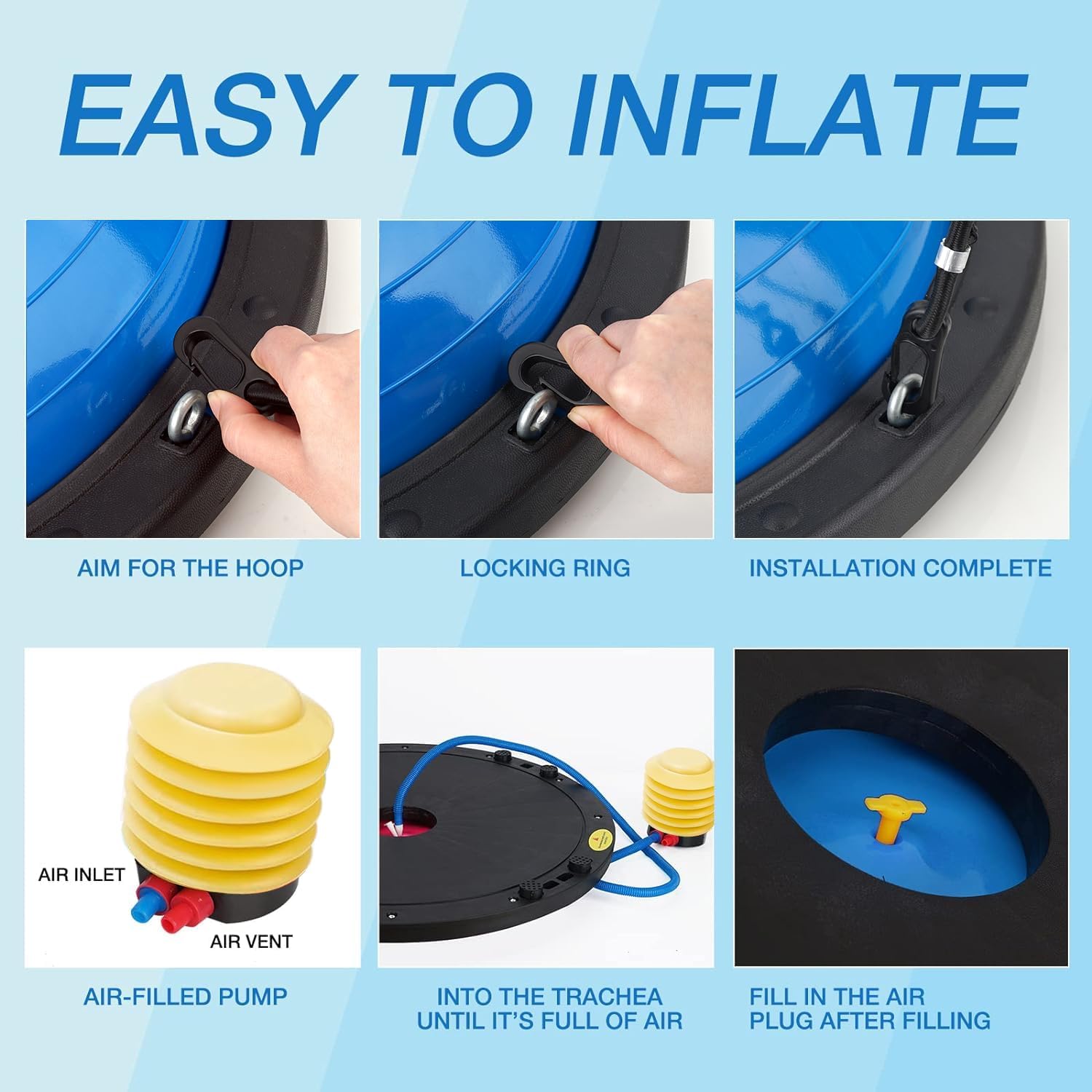 Half Balance Ball Trainer with Resistance Bands and Pump 