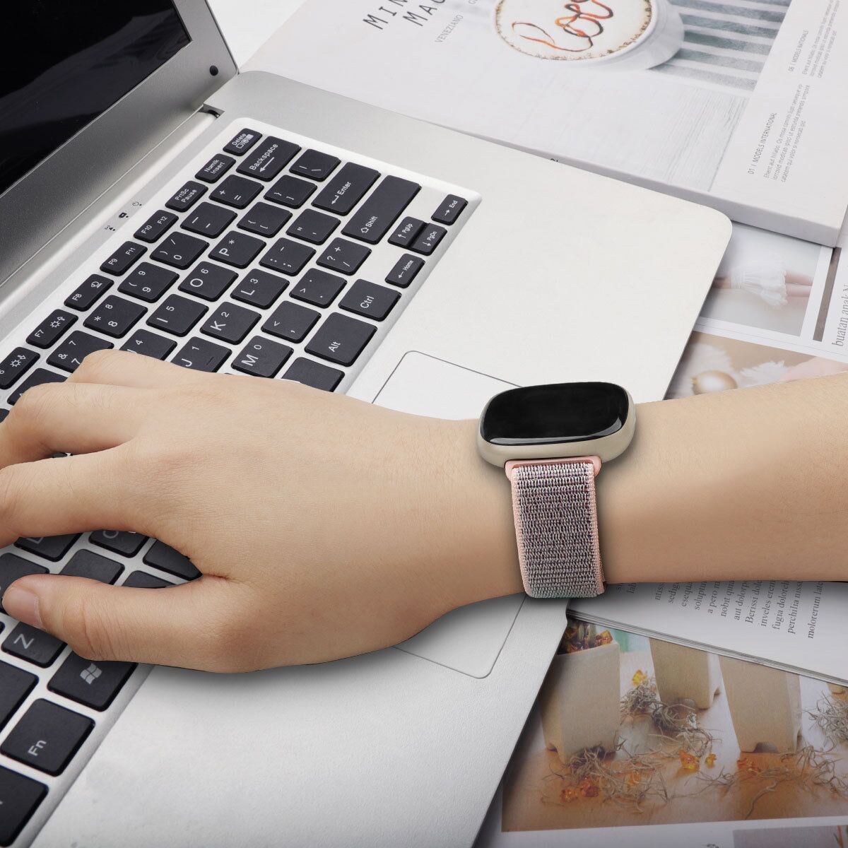  سوار تبديل النايلون لساعة فيتبيت فيرسا 3 و سينس-Nylon  Band for Fitbit 