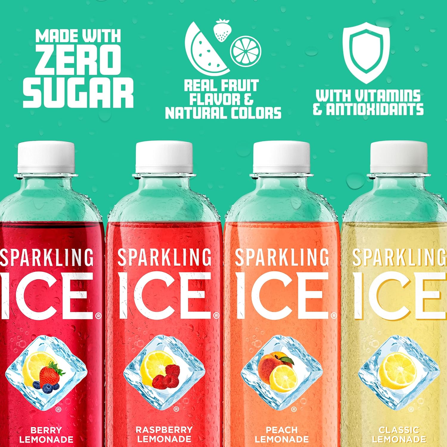  سباركلينج ايس - مياه فوارة مع فيتامينات (12 علبة) - Sparkling Ice Sparkling Water with Vitamins 