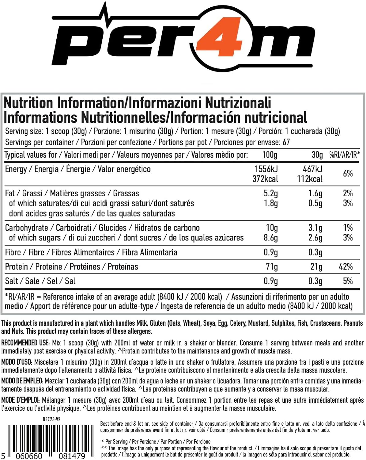  بير فورم - واي بروتين باودر (900 جم) - Per4m Whey Protein Powder 