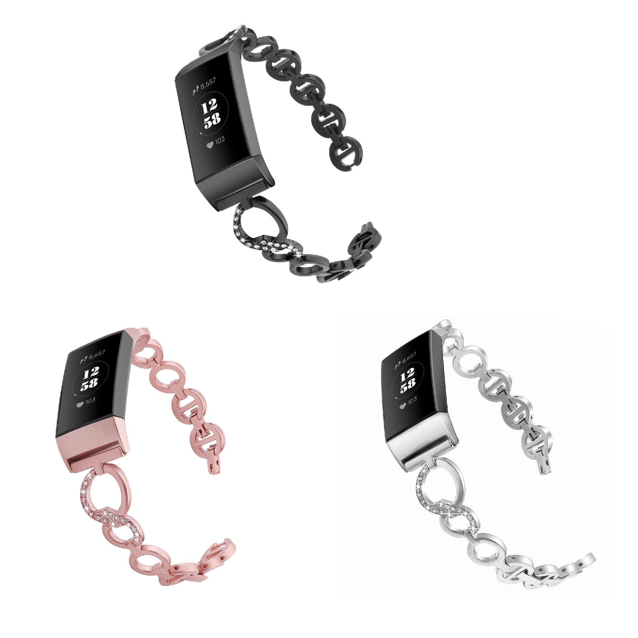  سوار  معدن لساعة فيتبيت تشارج 3 و تشارج 4 -Metal Bands  Fitbit Charge4 