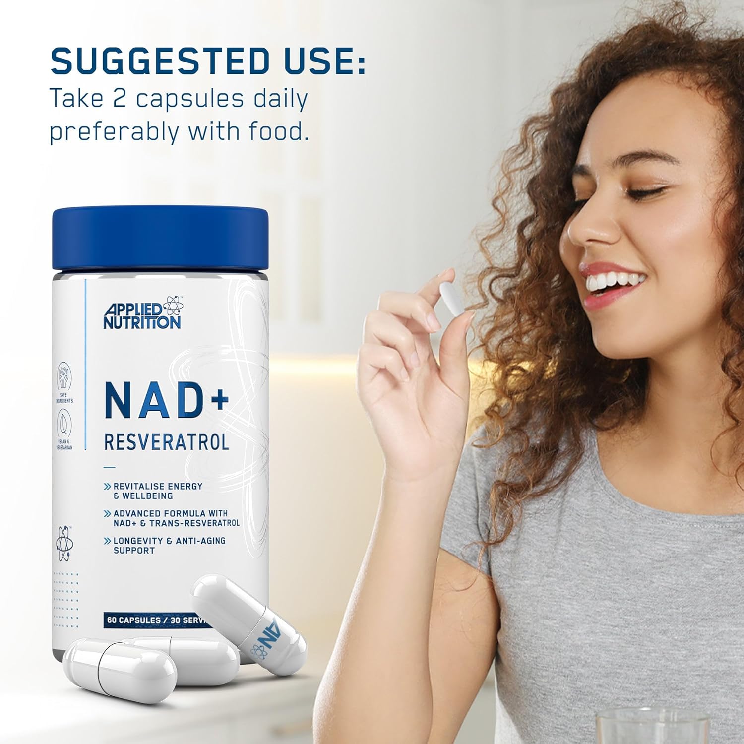  أبلايد نيوتريشن - إن إيه دي بلس ريسفيراترول (30 حصة) - Applied Nutrition NAD+ Resveratro 