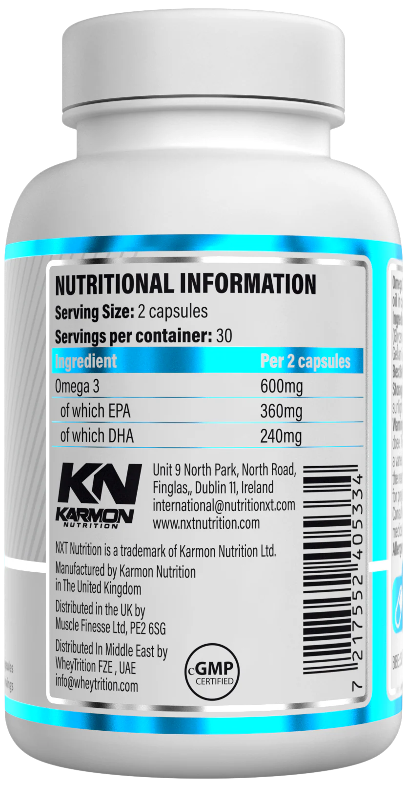  نكست نيوتريشن - أوميغا 3 (60 كبسولة) - NXT Nutrition Omega 3 