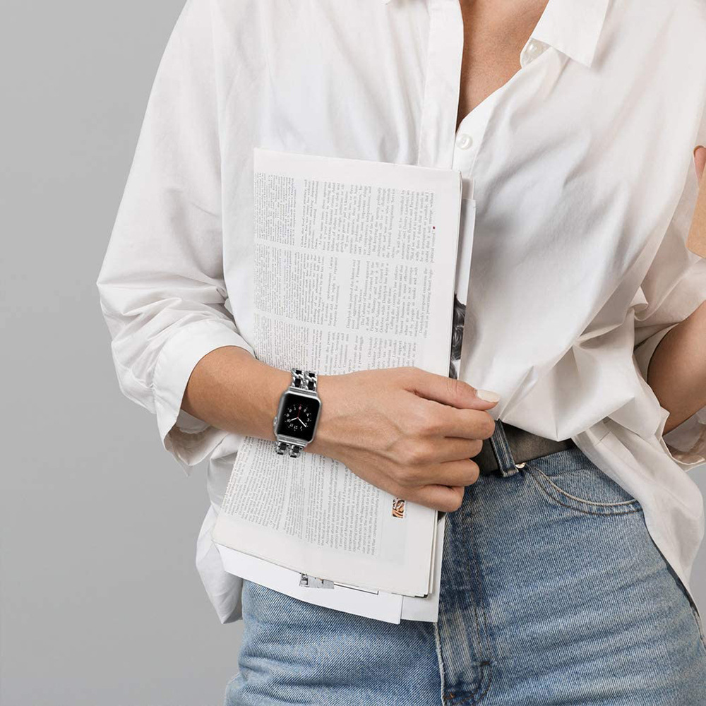  سوار من المعدن والجلد لساعة ابل-Metal & leather strap for Apple Watch 