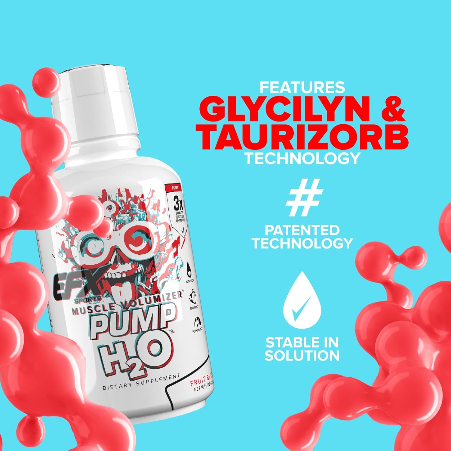  إي إف إكس سبورتس‏ - بمب H2O مكمل ضخ الدم وتضخيم العضلات  (473 مل) EFX Sports Pump H2O Muscle Volumizer 