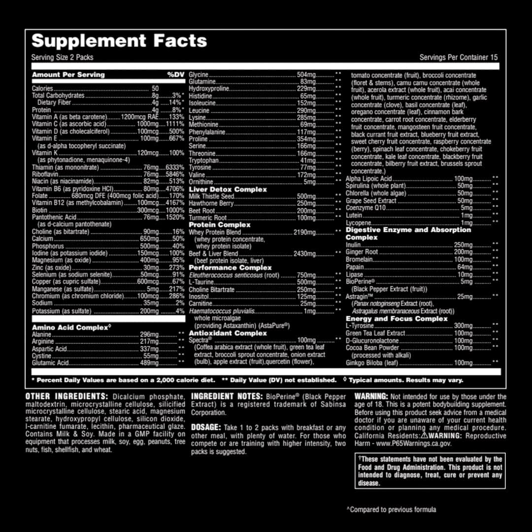  يونيفرسال نيوترشن - ألتيميت فونديشن أنيمال باك (30 حصة) - Universal Nutrition Animal PAK Ultimate Foundation 