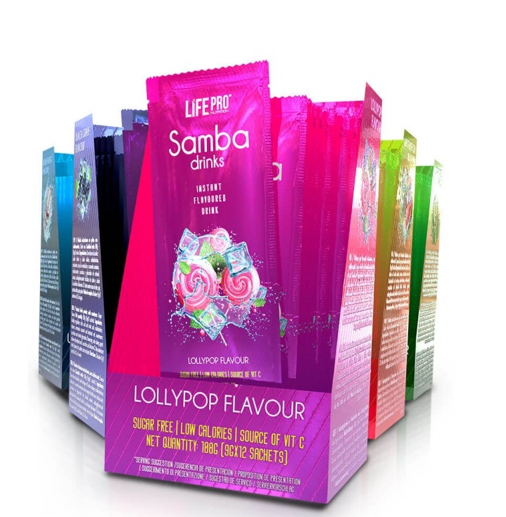  لايف برو نيوترشن - سامبا منكهات ماء (12 حبة) - Life Pro Samba Drinks  