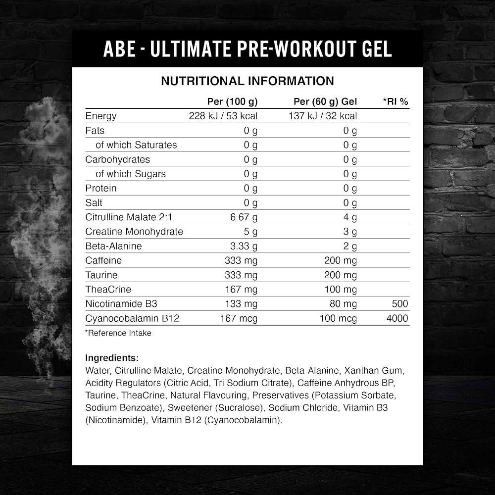  ابلايد نيوترشن - ايه بي اي جل قبل التمرين (20 كيس) - Applied Nutrition - ABE Ultimate Pre Workout Gel  