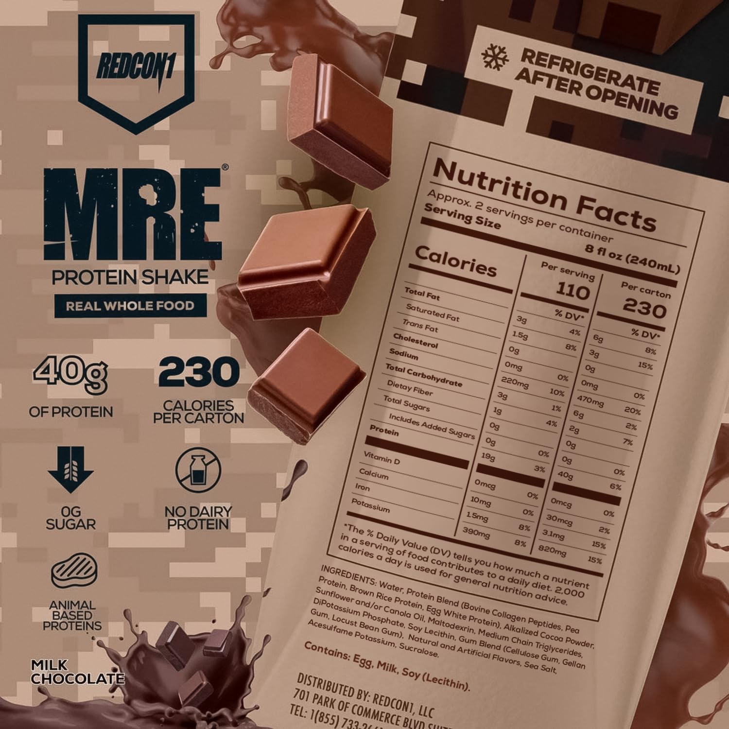  ريدكون1 - ام ار اي بروتين شيك (12 عبوة) REDCON1 MRE Ready to Drink Protein Shakes 