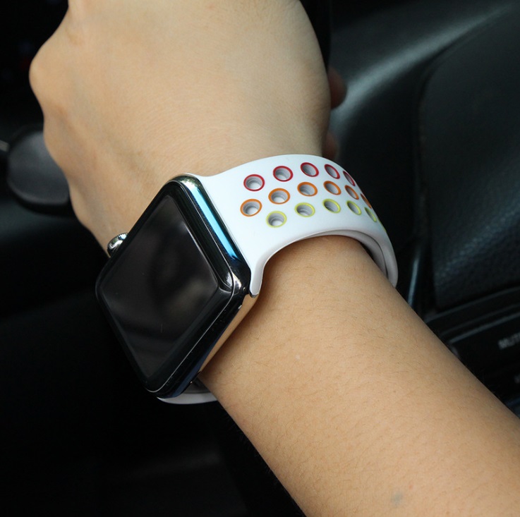  سوار  سيليكون  لساعة ابل ملون- Colorful silicone strap for Apple Watch 