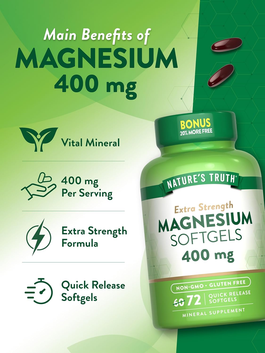  Nature's Truth - Extra Strength Magnesium 400mg 