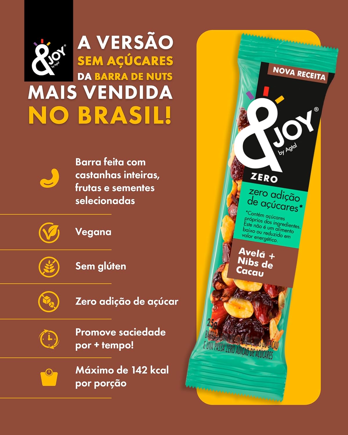  جوي - انجوى بار مكسرات الخالي من السكر (12 بار) - Enjoy snacks Enjoy Zero Sugar Nuts Bar 