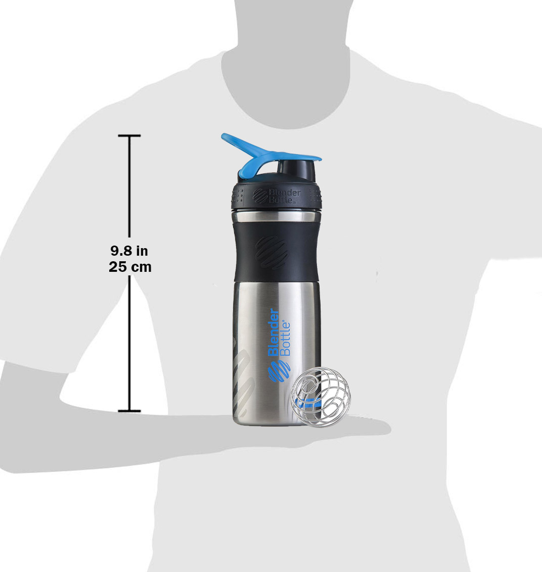  بلندر بوتل سبورت ميكسر شيكر رياضي ستانلس ستيل (850 مل) - BlenderBottle SportMixer Stainless Steel 