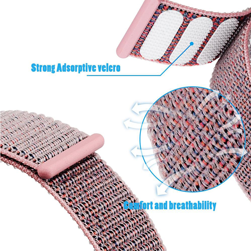  سوار تبديل  النايلون لساعة ابل وردي  -Nylon strap for Apple Watch Pink 