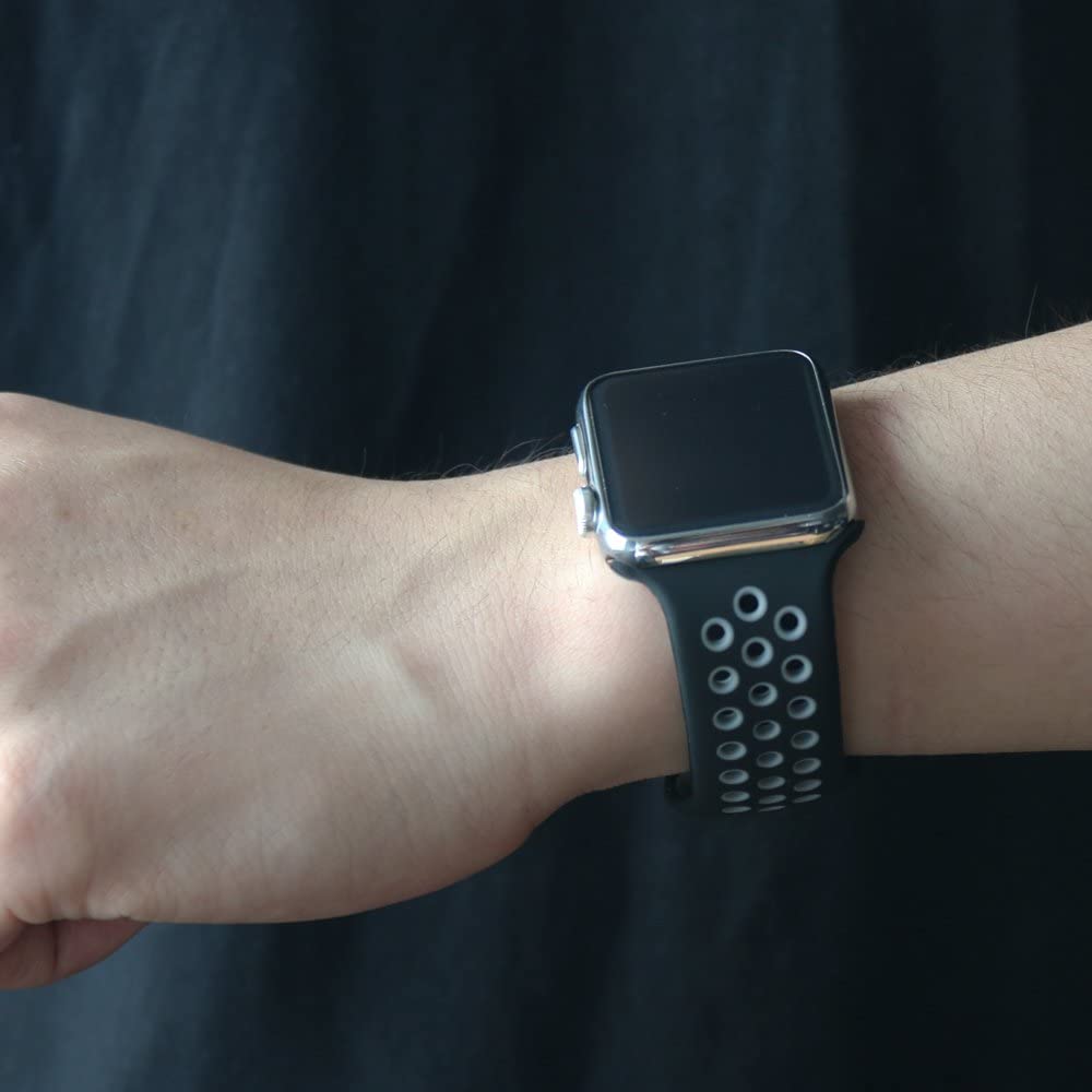  سوار سليكون رياضي لساعة ابل أسود Sport silicone band Apple watch&nbsp;Black 