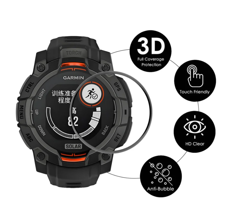  3 قطع - حامي شاشة لساعة جارمن انستنكت 3  (Garmin Instinct 3) 