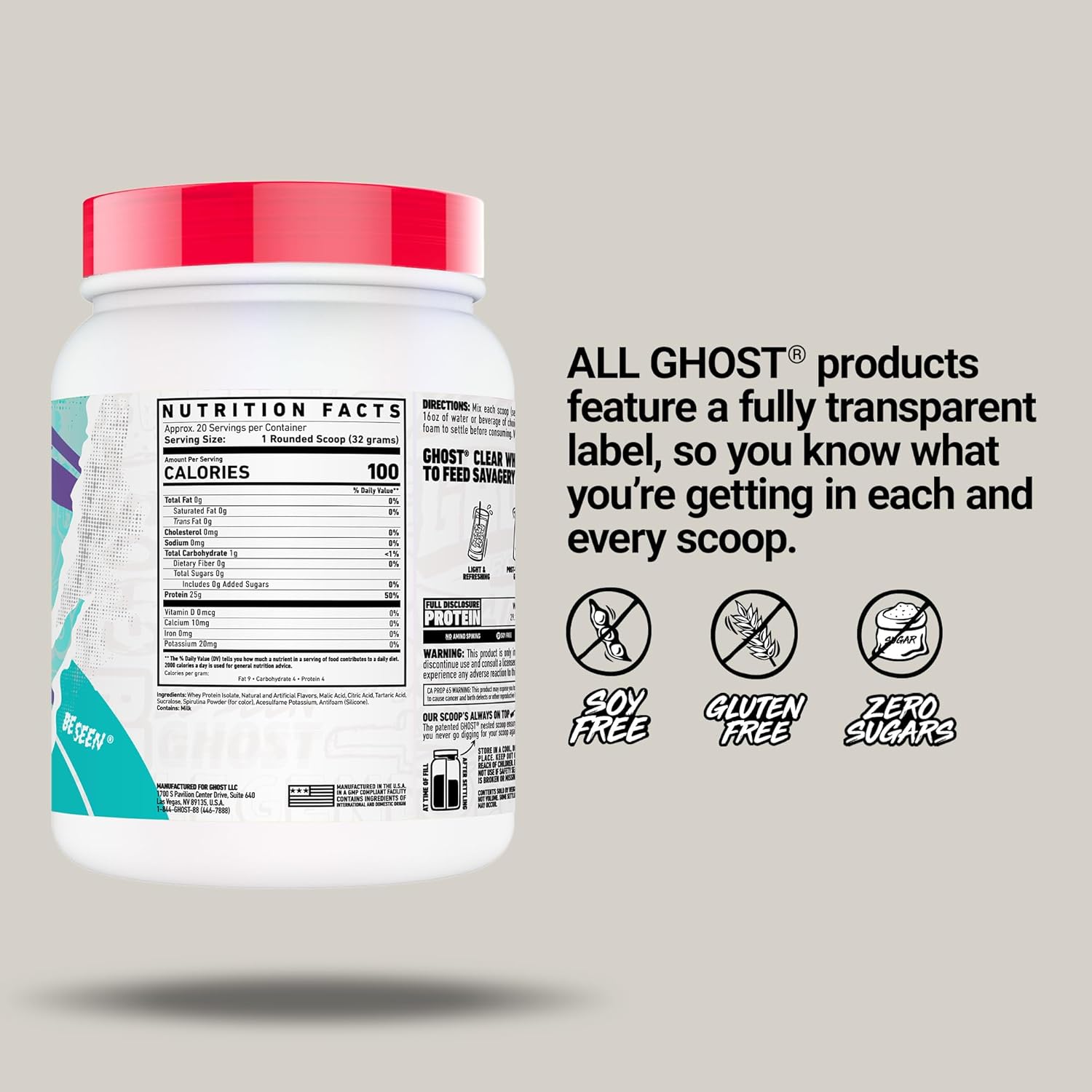  Ghost Clear Whey Isolate Protein Powder 