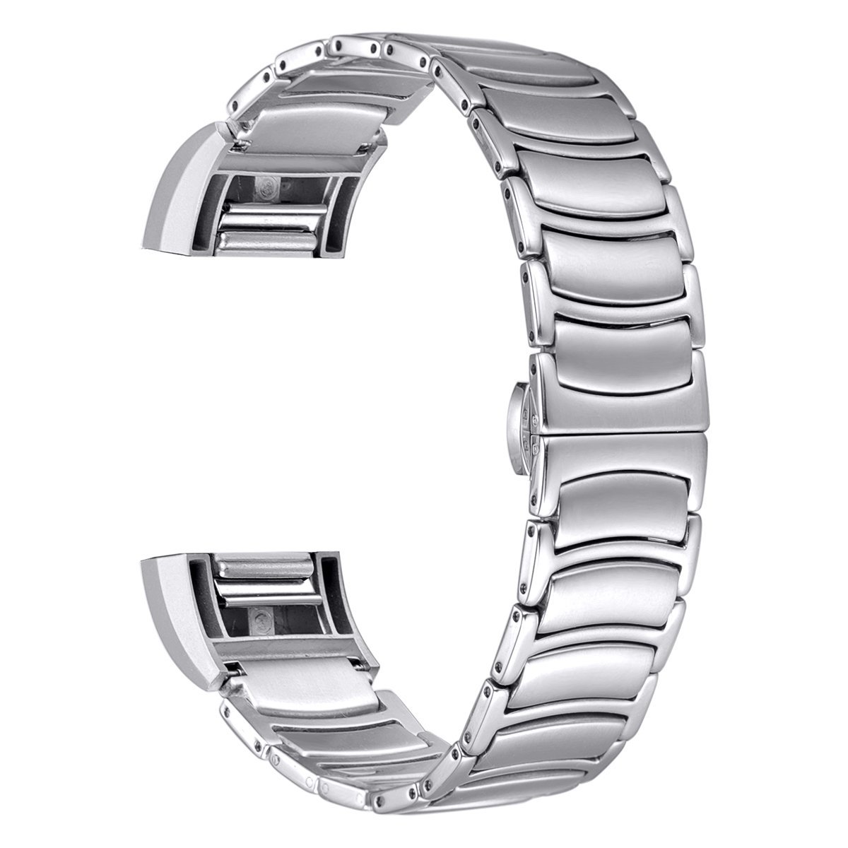 سوار معدن فيتبت تشارج 2 فضي-Replacement Band for Fitbit Charge2 