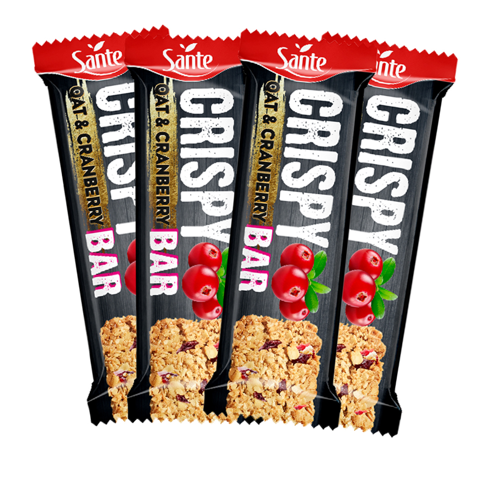  سانتيه -  كرسبي بروتين بار بالشوفان (4 قطع) - Sante Crispy Bar Oat Protein Bar 