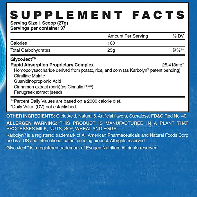 ايفوجين جلايكوجيكت كاربولين الكربوهيدرات Evogen GlycoJect Karbolyn