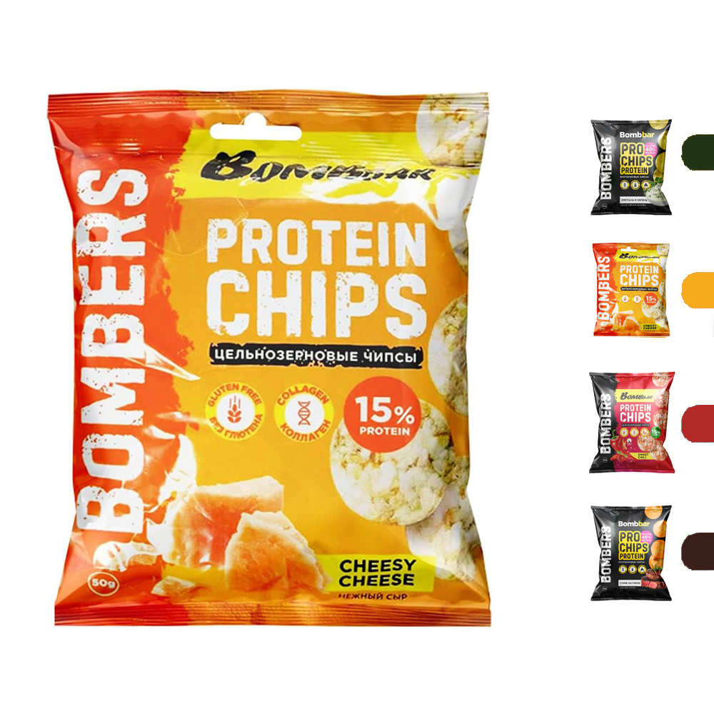  بومب بار - رقائق بروتين الحبوب الكاملة (14 حبة) - Bombbar - Whole Grain Protein Chips 
