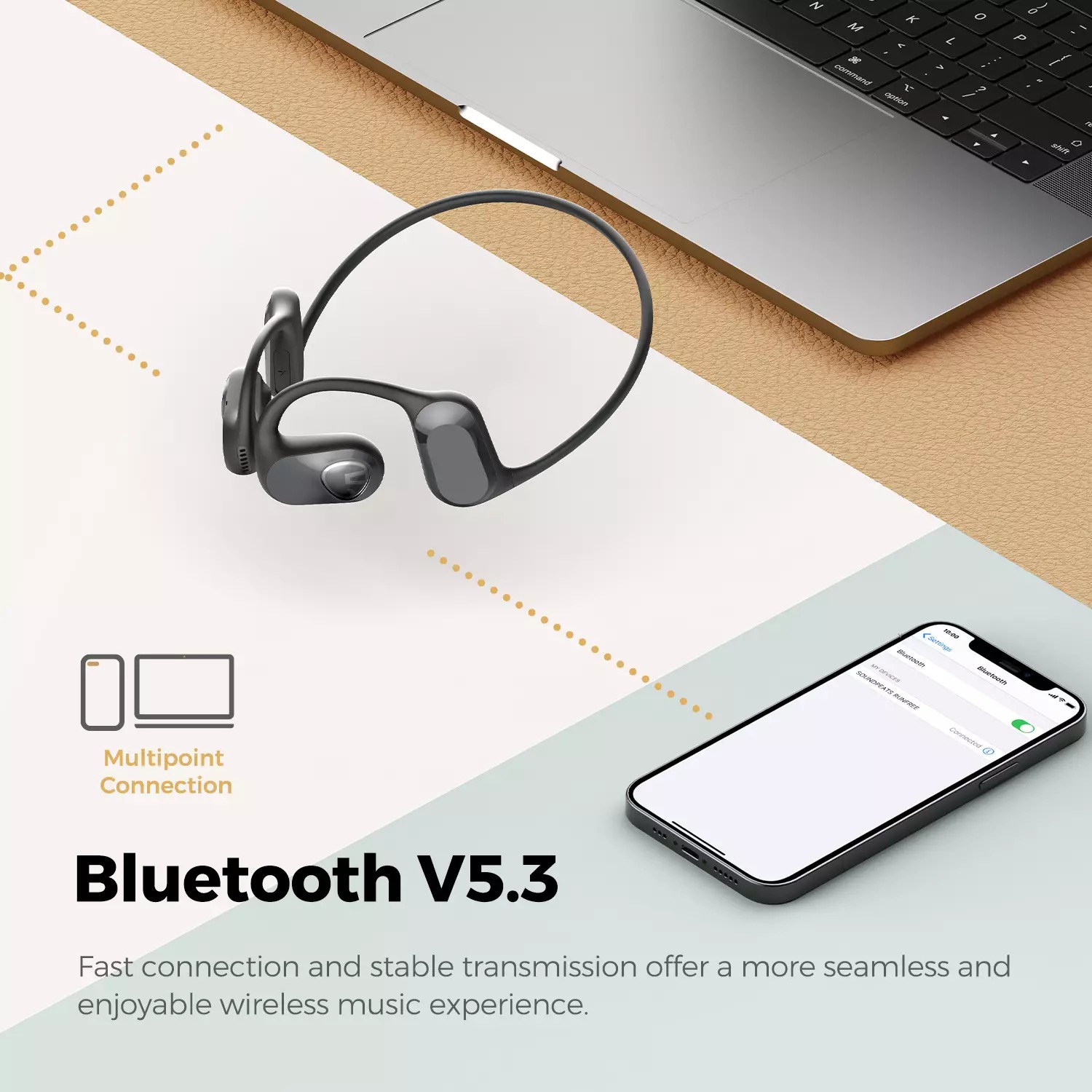  ساوندبيتس رن فري سماعات بلوتوث رياضية سماعات اذن مفتوحة (SoundPEATS RunFree) 