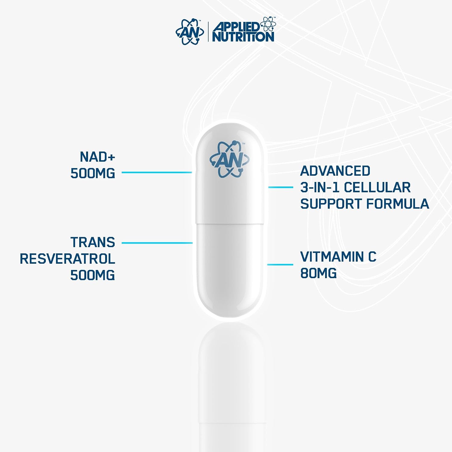  أبلايد نيوتريشن - إن إيه دي بلس ريسفيراترول (30 حصة) - Applied Nutrition NAD+ Resveratro 
