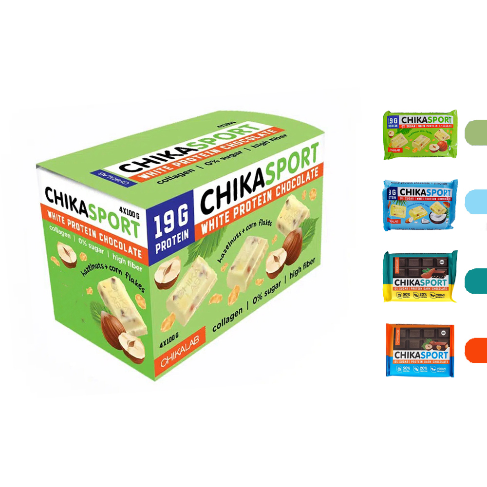  شيكالاب - شيكا سبورت شوكولاته بروتين (4 حبات) - CHIKALAB - ChikaSport Protein Chocolate  