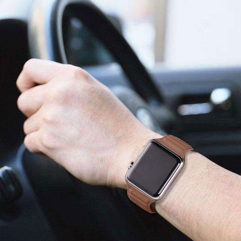  سوار تبديل من الجلد لساعة ابل بني -Leather strap for Apple Brown 