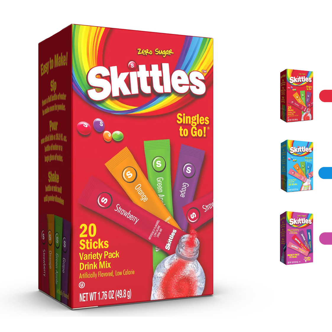  Skittles - Singles to Go Drink Mix (20 sticks) 