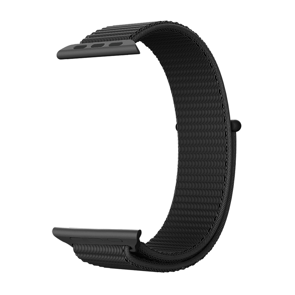  سوار تبديل  النايلون لساعة ابل أسود  -Nylon strap for Apple Watch Blac 