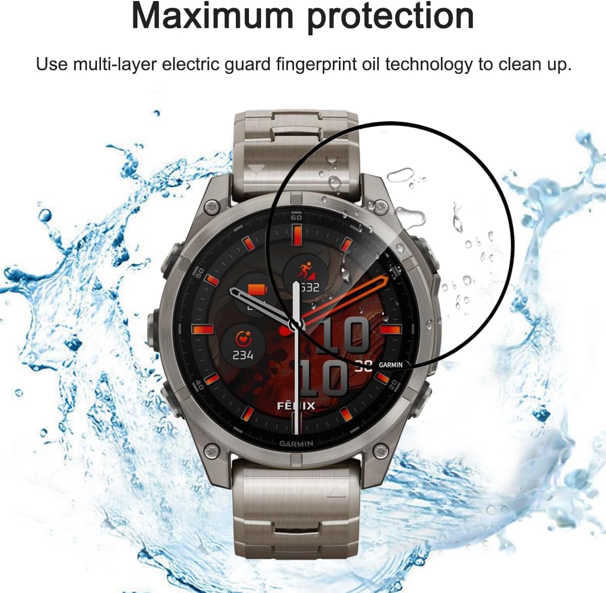  3 قطع - حامي شاشة لساعة جارمن فينكس 8 (Garmin Fenix 8) 
