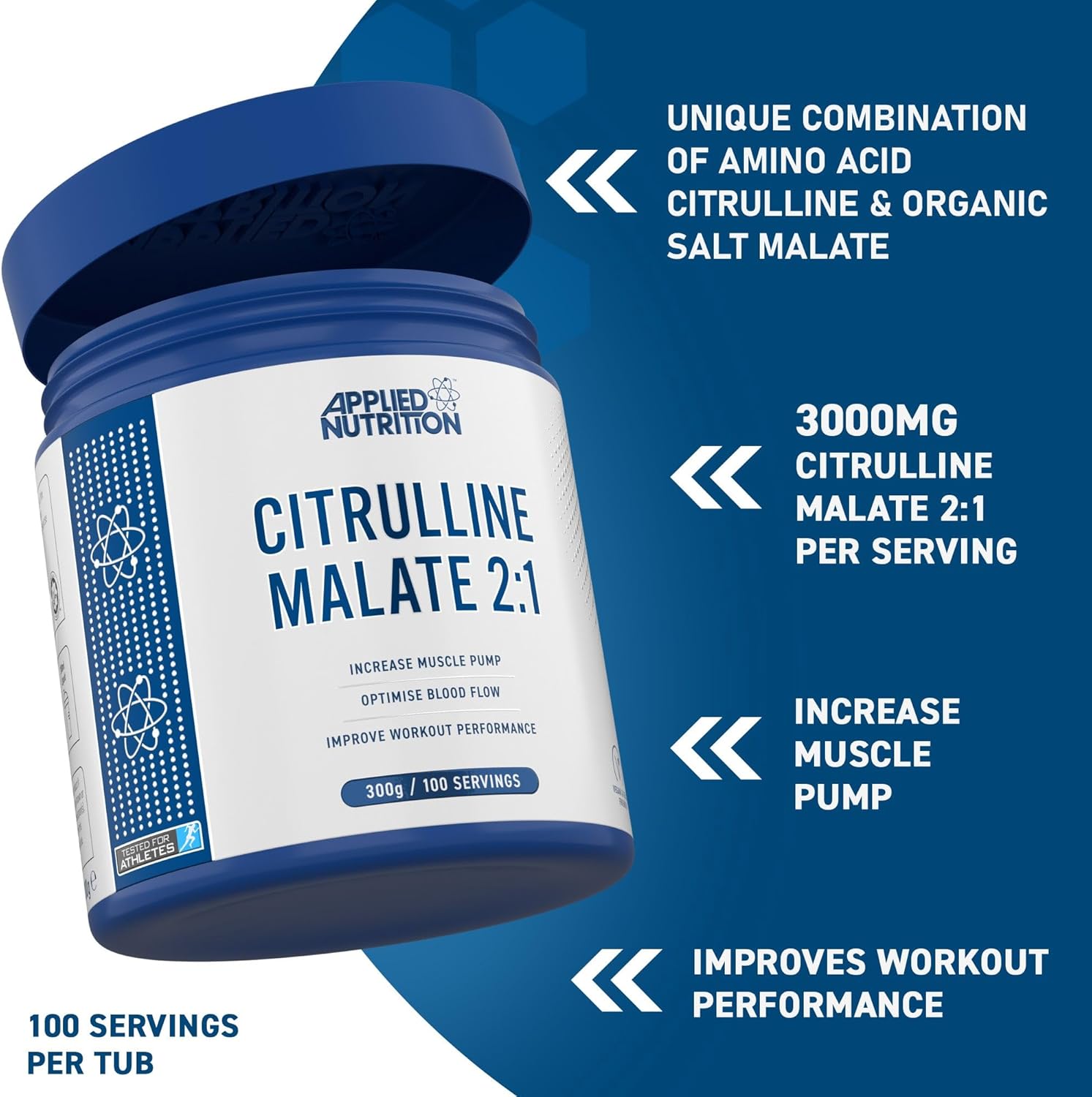  أبلايد نيوتريشن - سيترولين ماليت 2:1 (300 جم) - Applied Nutrition Citrulline Malate 